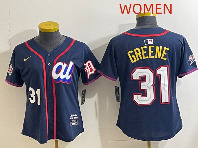 Women 2025 Detroit Tigers 31 Greene Drak Blue All star Nike MLB Jersey style 3